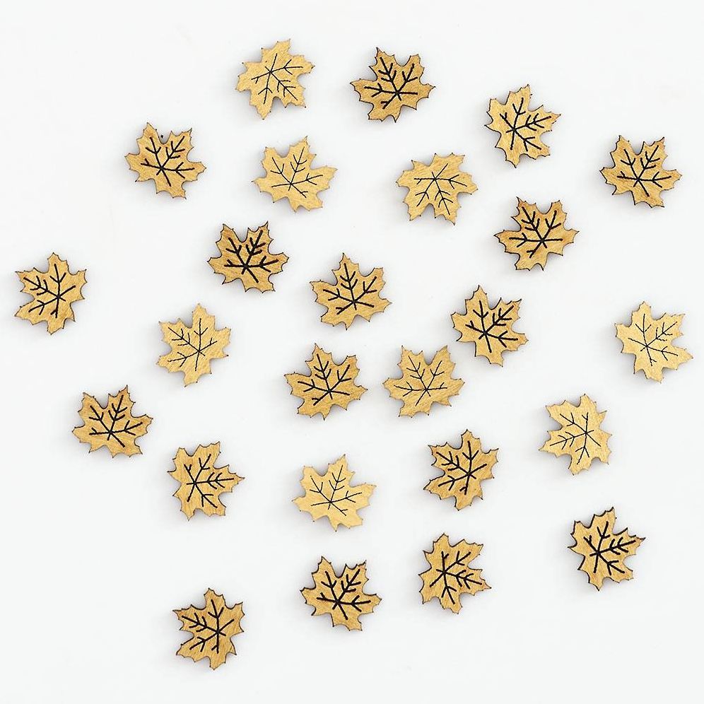 Metallic Wooden Leaves