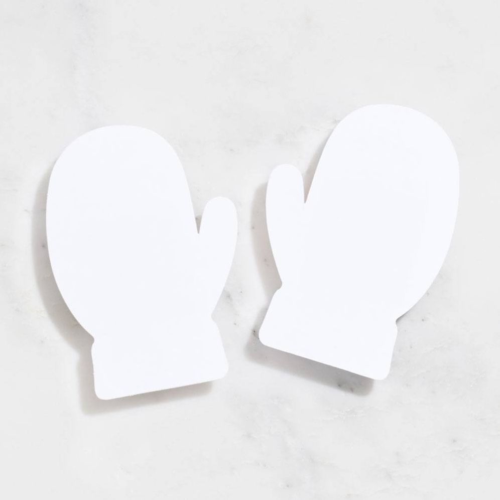 Pure White 4 Bar Mitten Shaped Cards | Paper Source