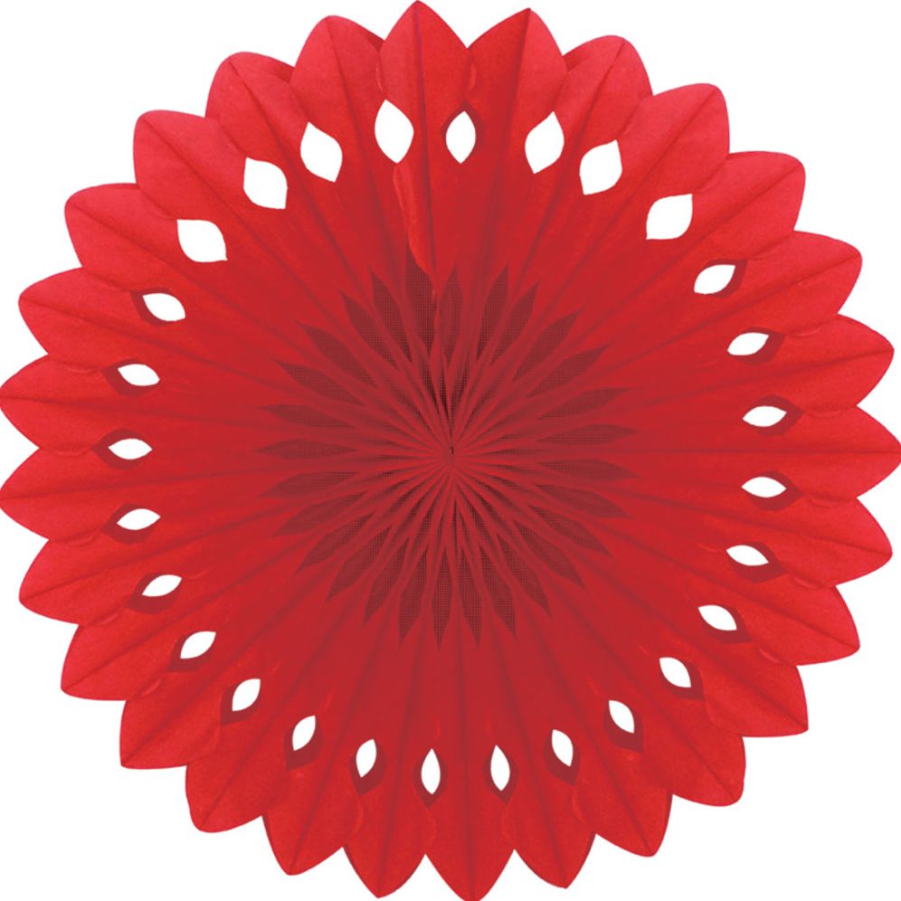 Detailed fan, 30cm, Red