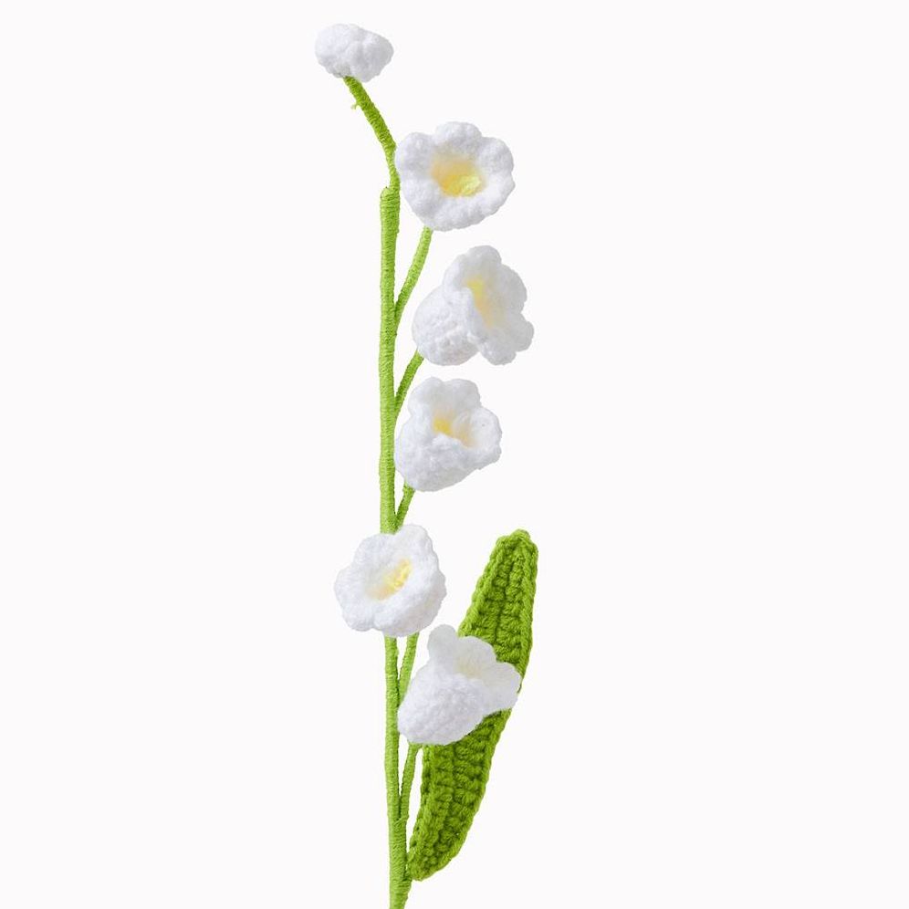 White and Yellow Lily Crochet Flower