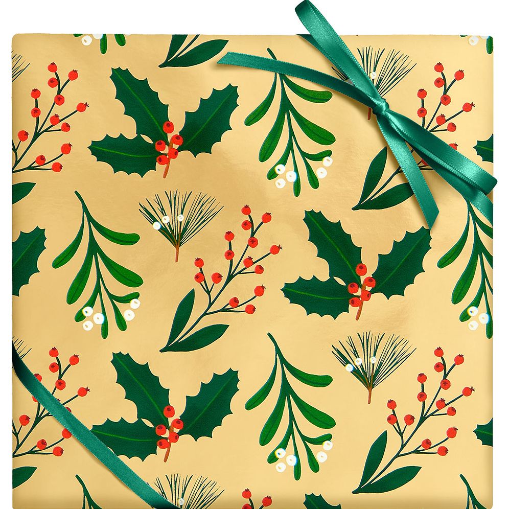 Winter Botanical Foil Wrapping Paper