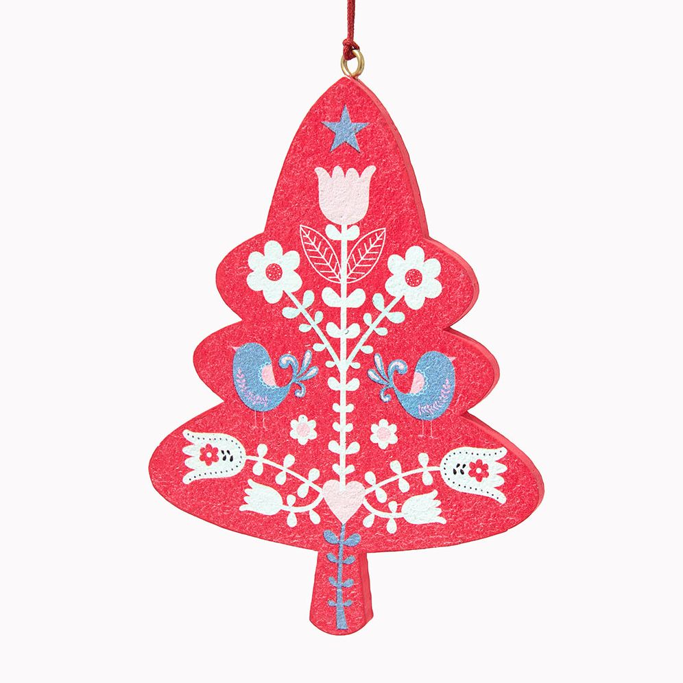 Paper Mache Floral Tree Ornament