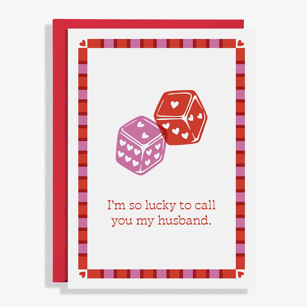 Lucky Dice Husband Letterpress Valentine's Day Card