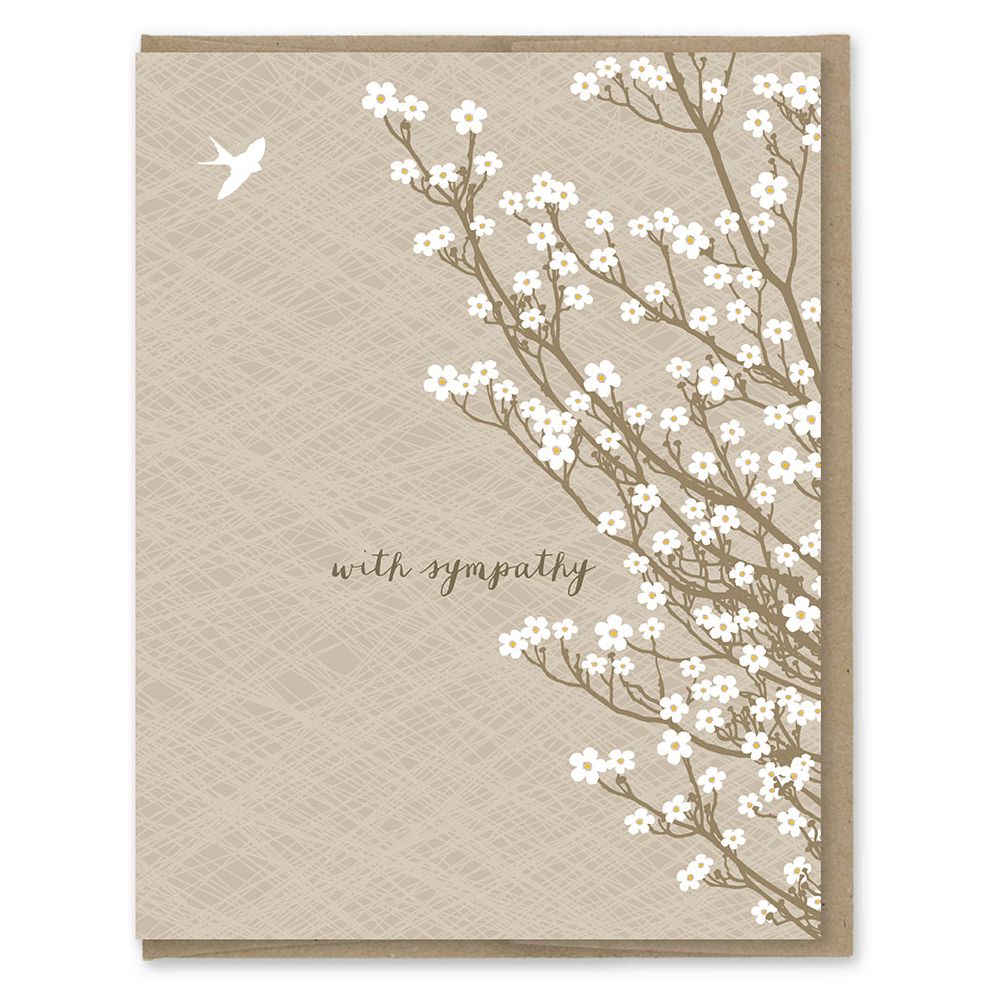 White Blossoms Sympathy Card