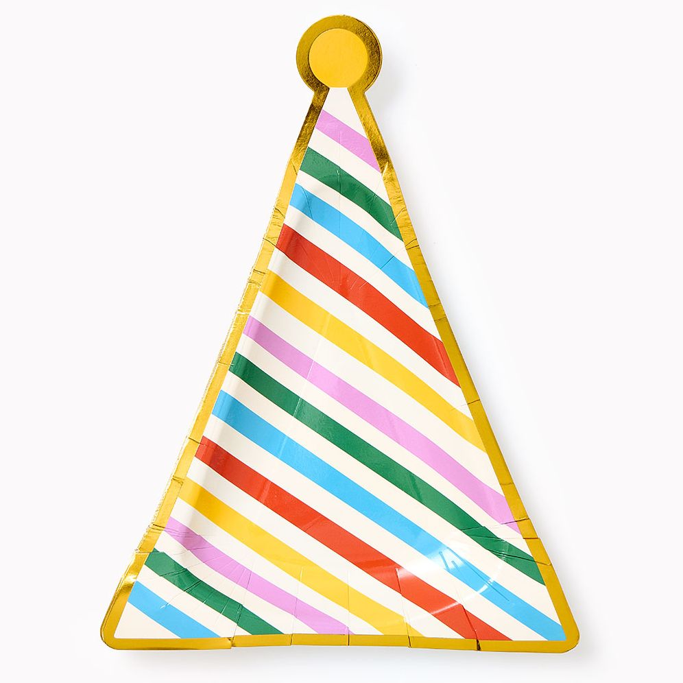 Birthday Party Hat Diecut Plate Set of 10