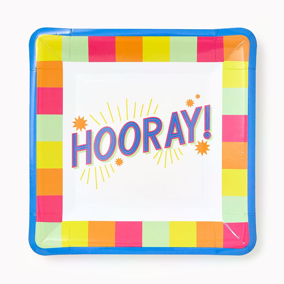 Checkered Hooray Small Plate Set of 10