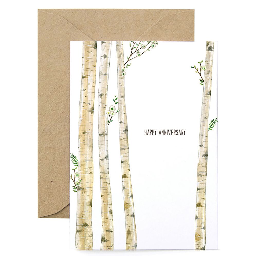 Birch Tree Anniversary Card