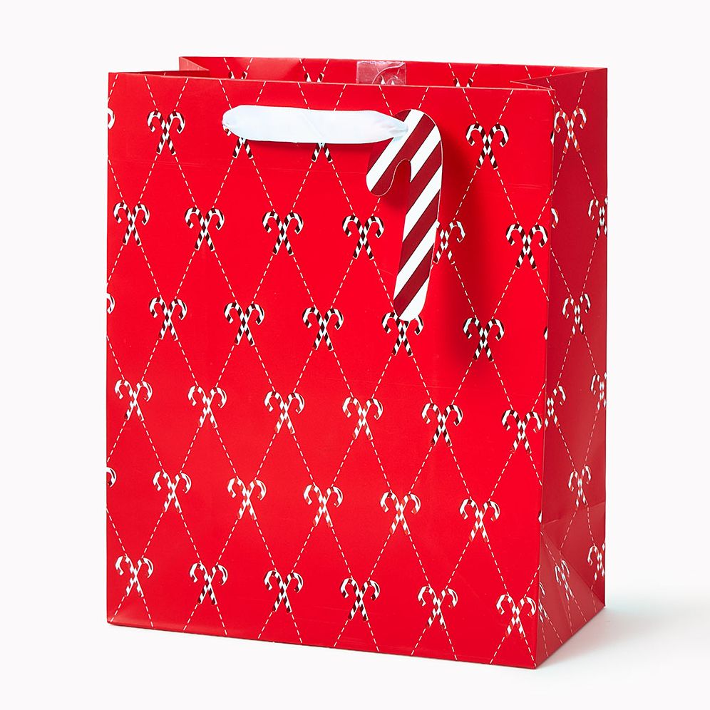 Candy Cane Argyle Medium Gift Bag