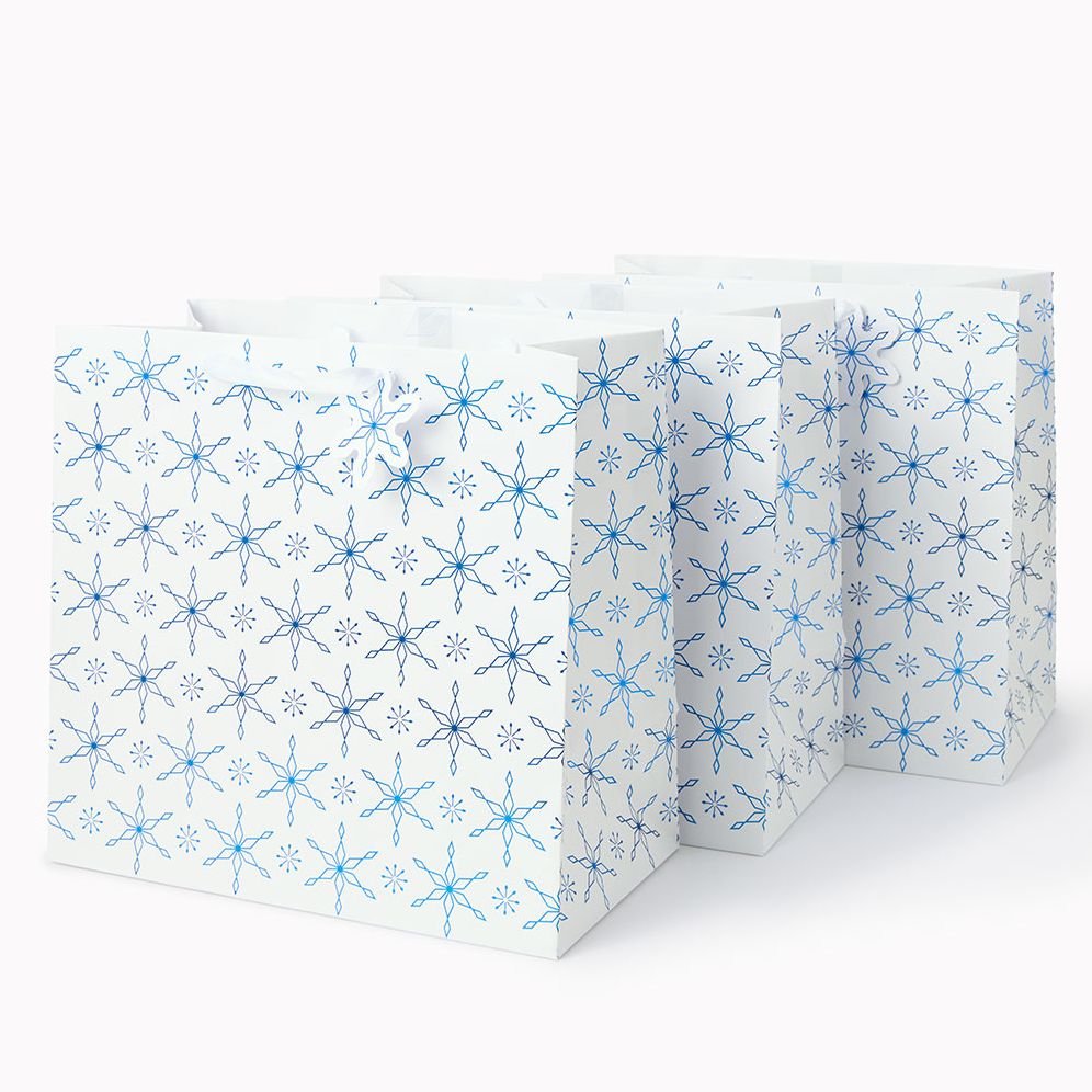 Snowflakes Large Gift Bags, set of 3