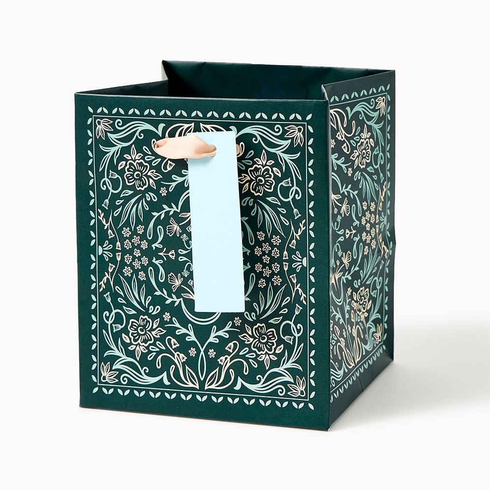 Folk Floral Small Square Gift Bag