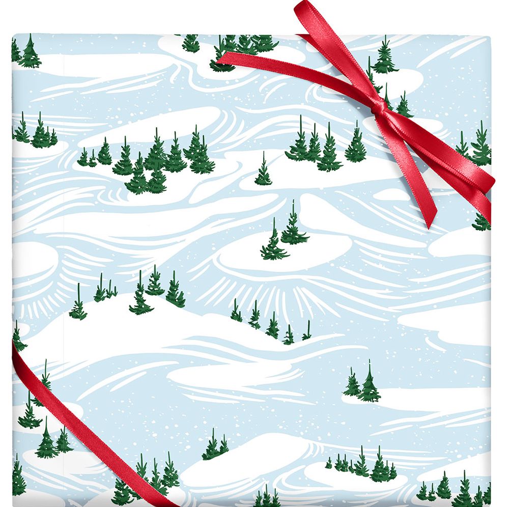 Snowhill Trees Pearlized Art Wrapping Paper