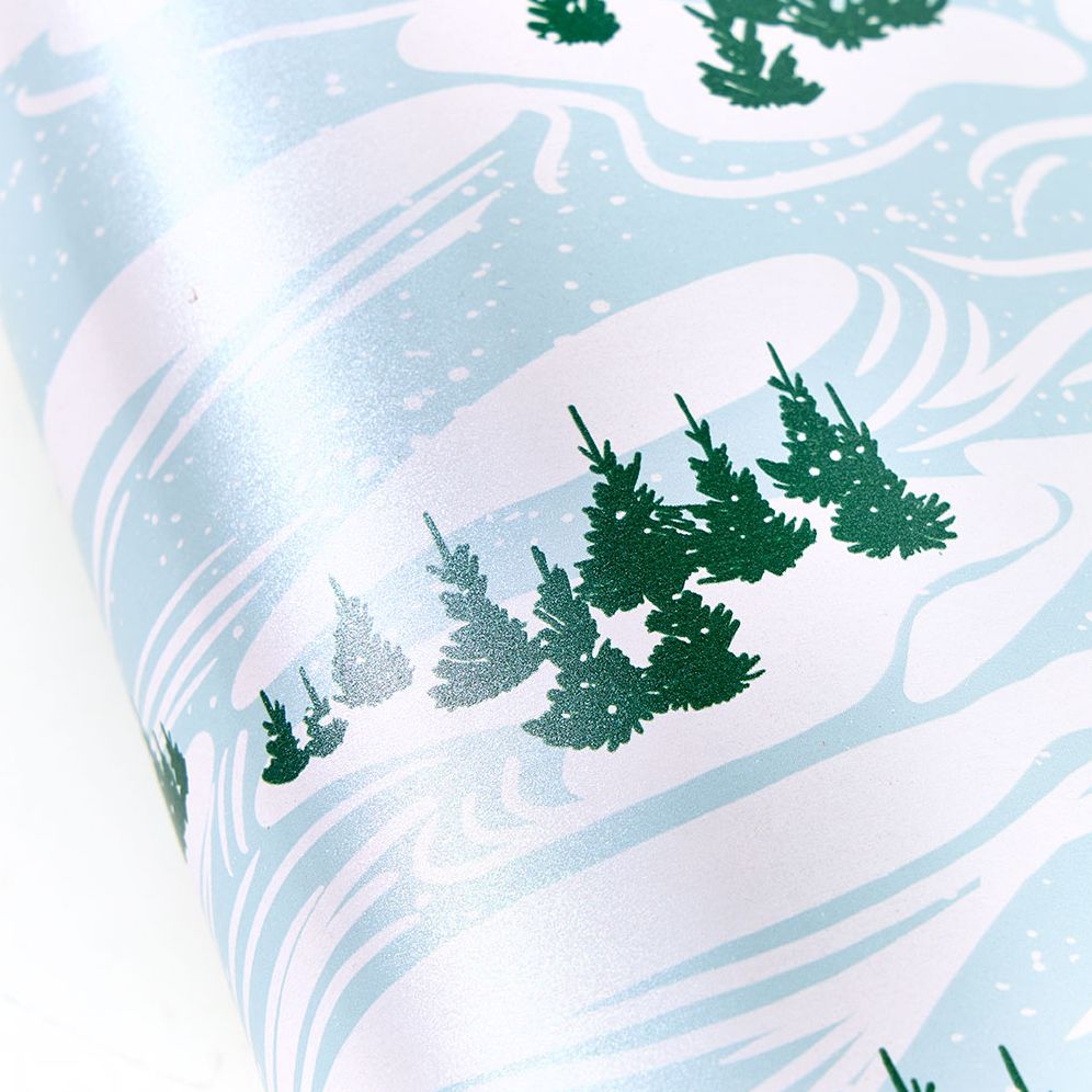 Snowhill Trees Pearlized Art Wrapping Paper