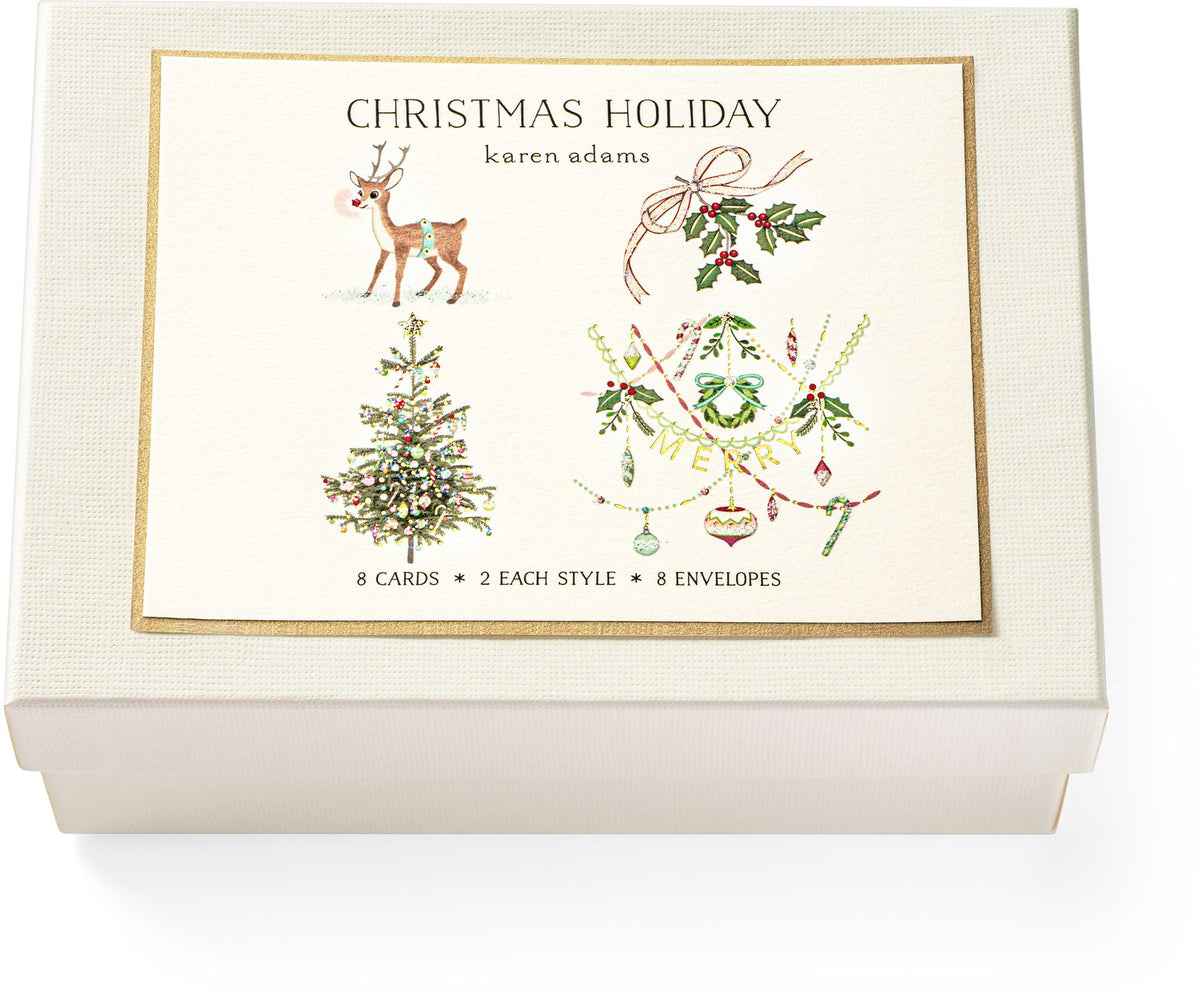 Christmas Holiday Note Card Box