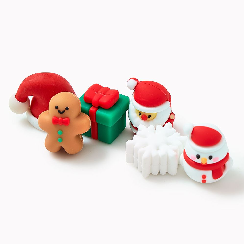 Holiday Icons Eraser Set of 6