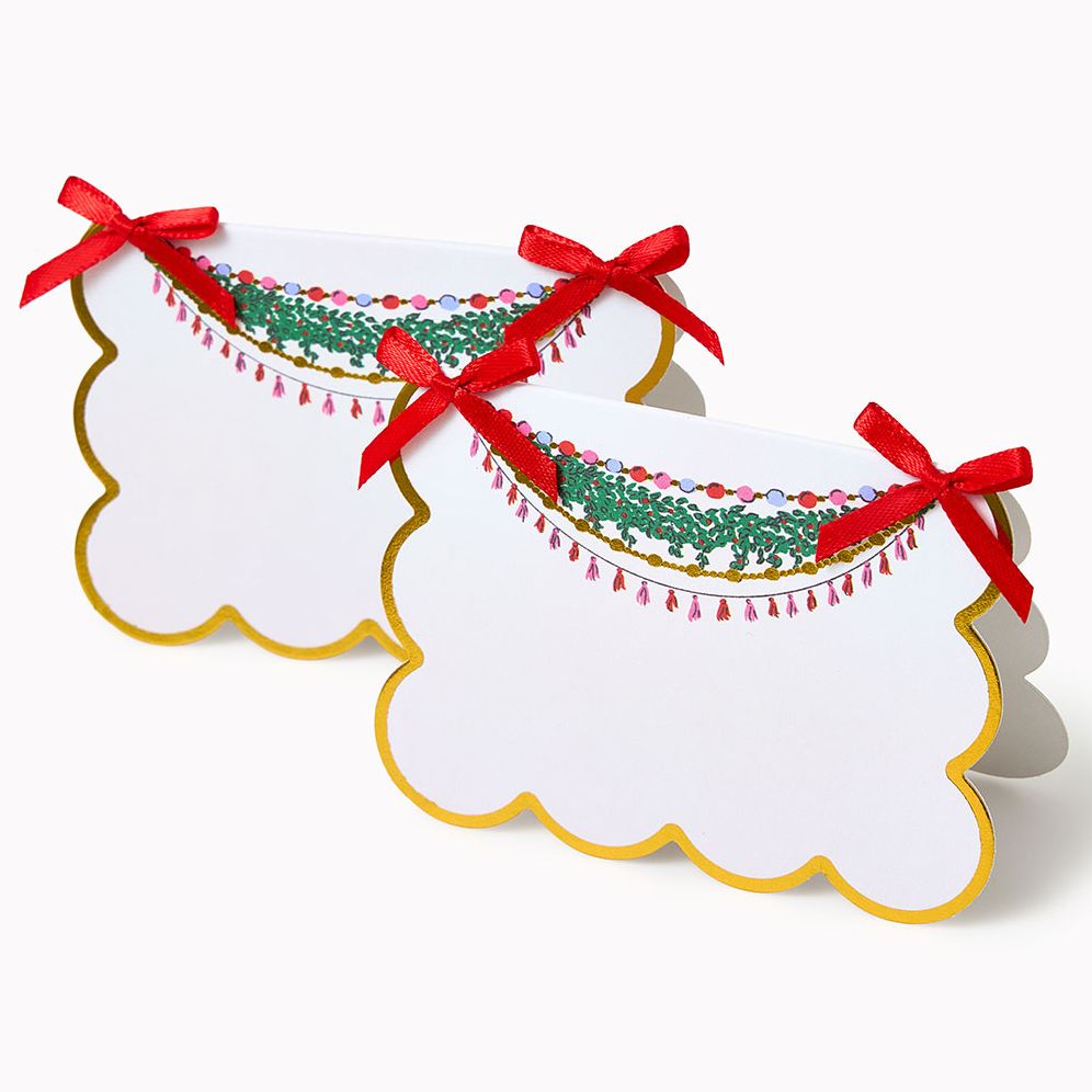 Garlands Scalloped Place Card,Set of 8