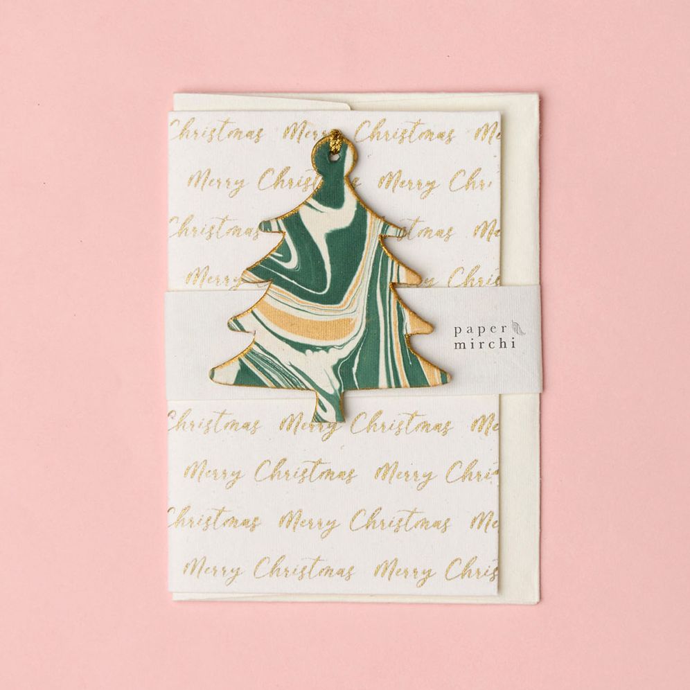 Marble Ornament Christmas Card