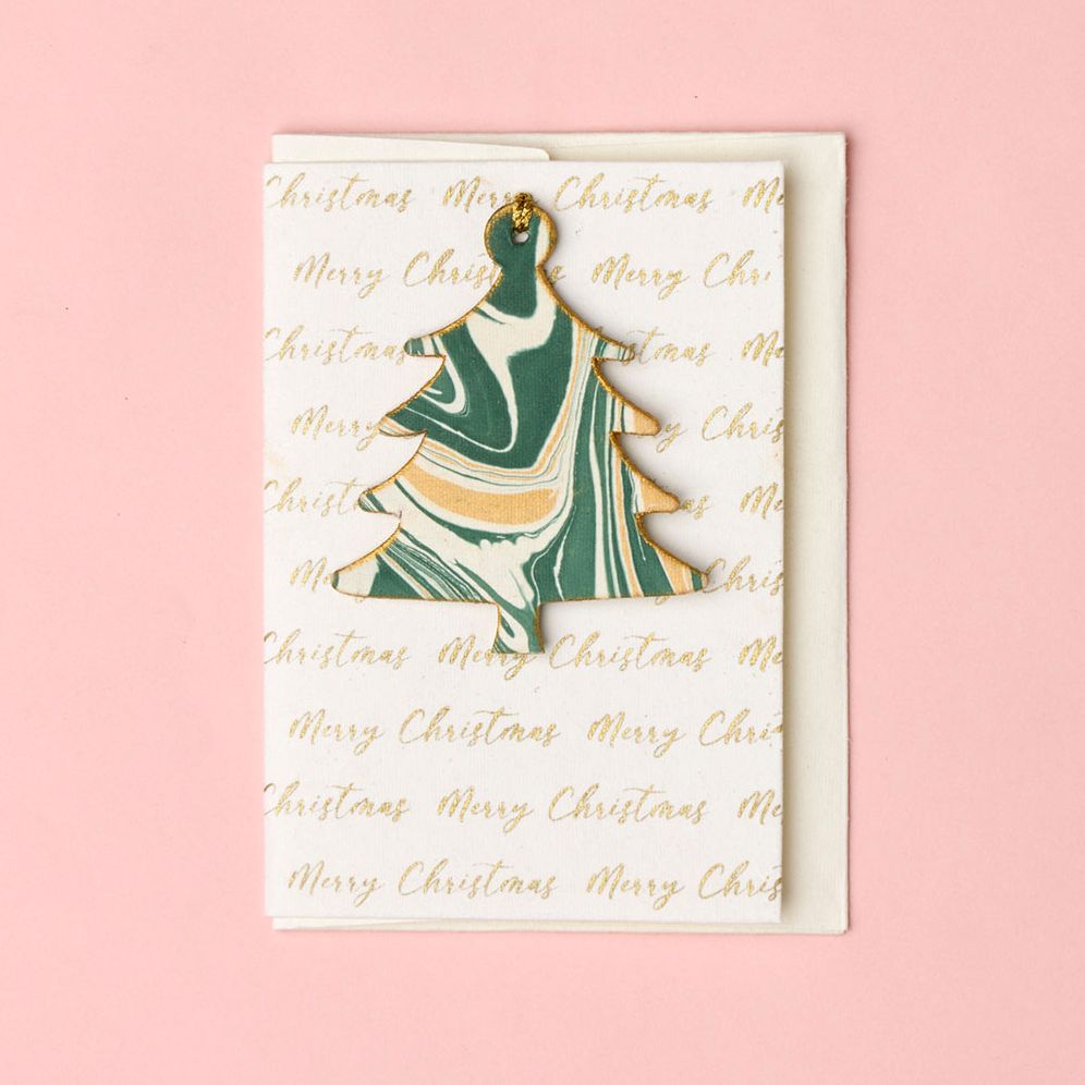 Marble Ornament Christmas Card