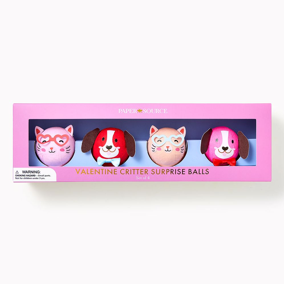 Valentine Critter Surprise Balls Set of 4