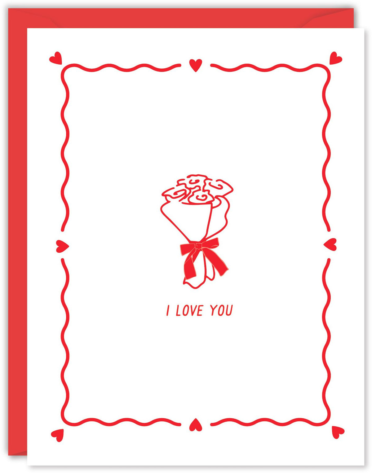 Red Roses Bouquet Love Card