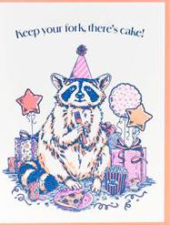 Keep Your Fork Raccoon Birthday Card