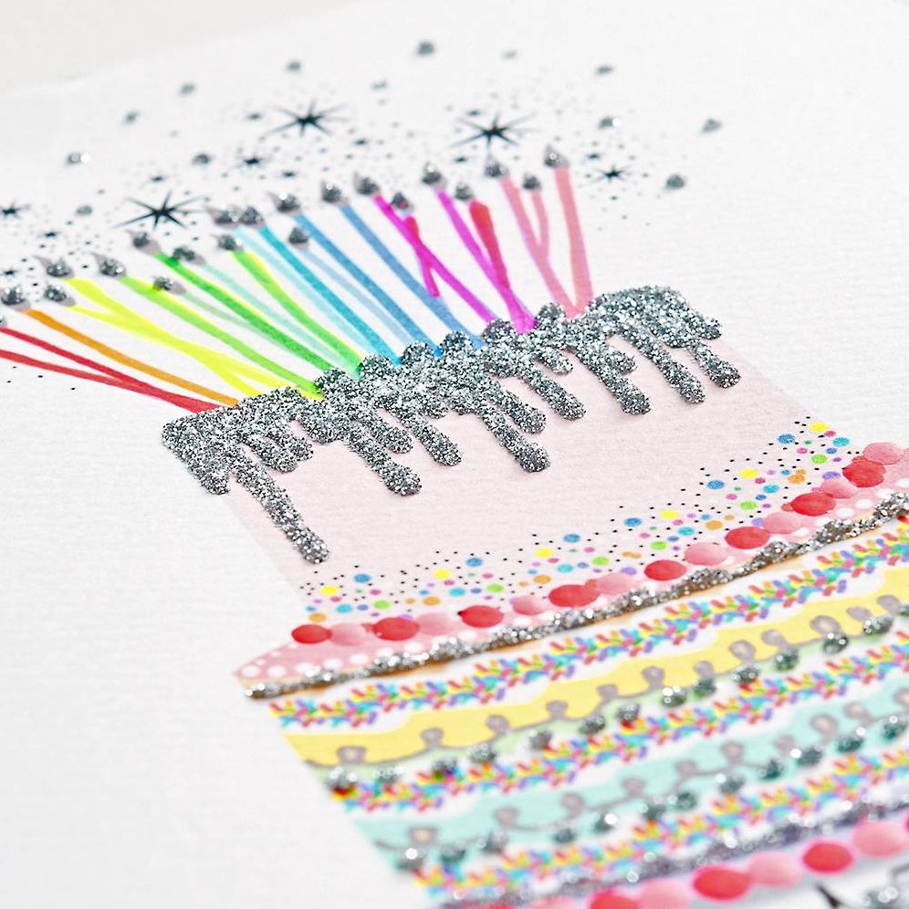 Specialty Glitter Wishes Come True Birthday Card