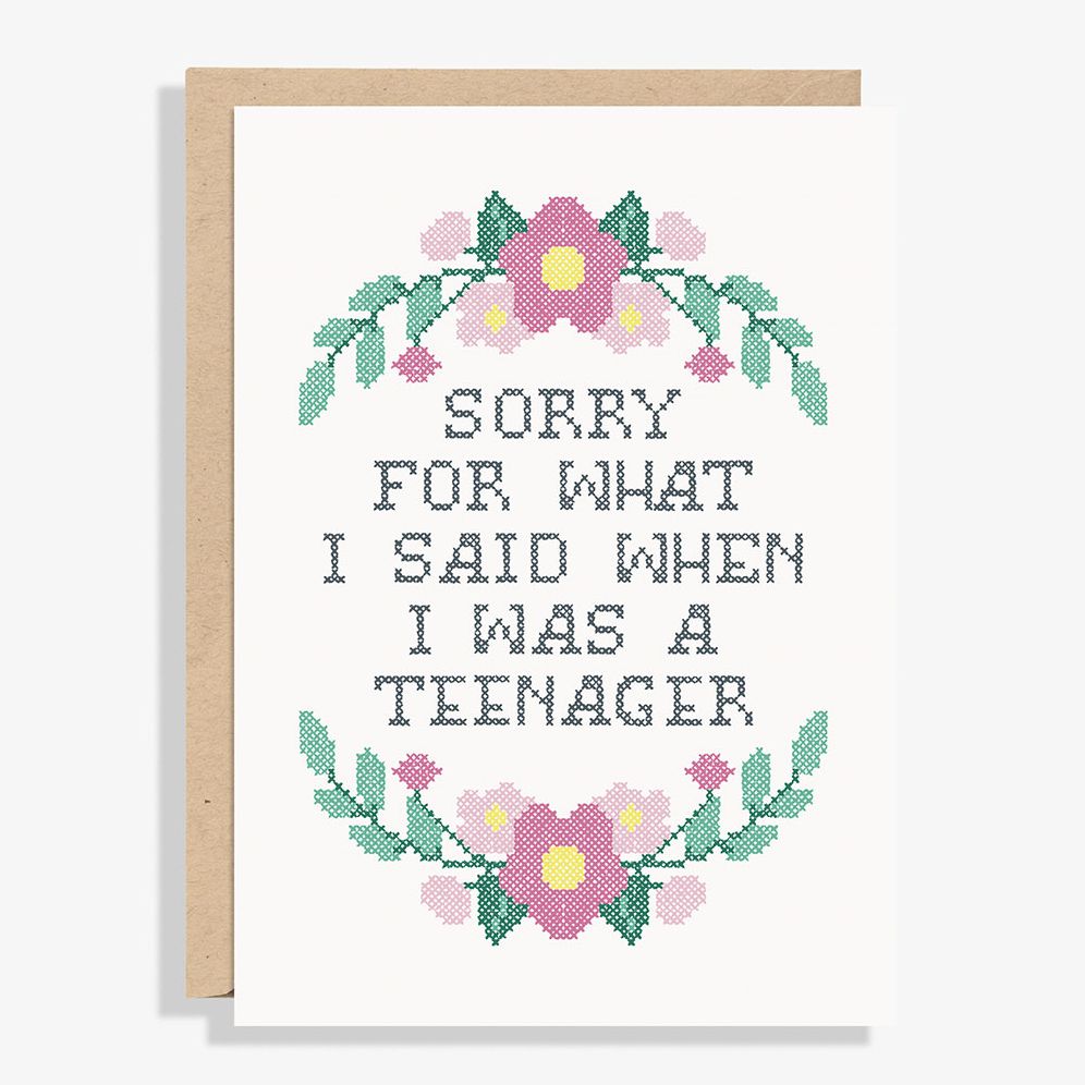 Sorry Cross Stitch Mother's Day Card