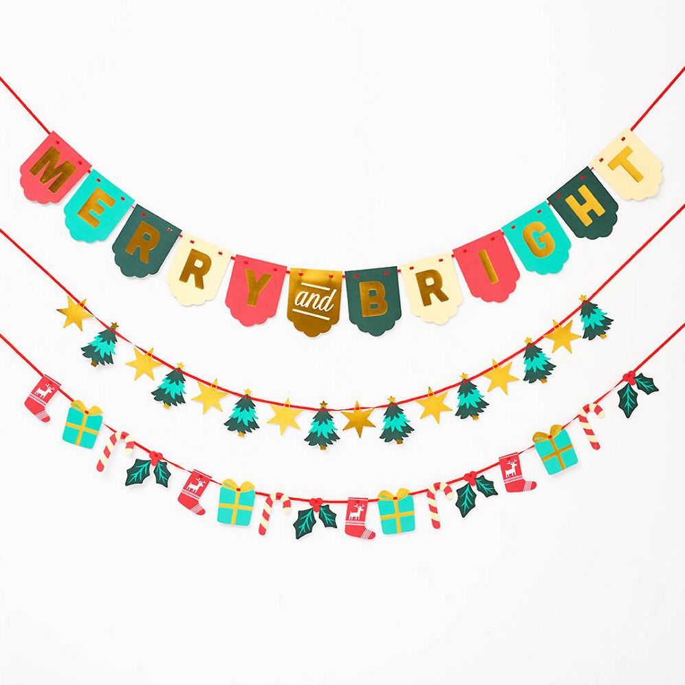 Merry And Bright 3-Strand Banner