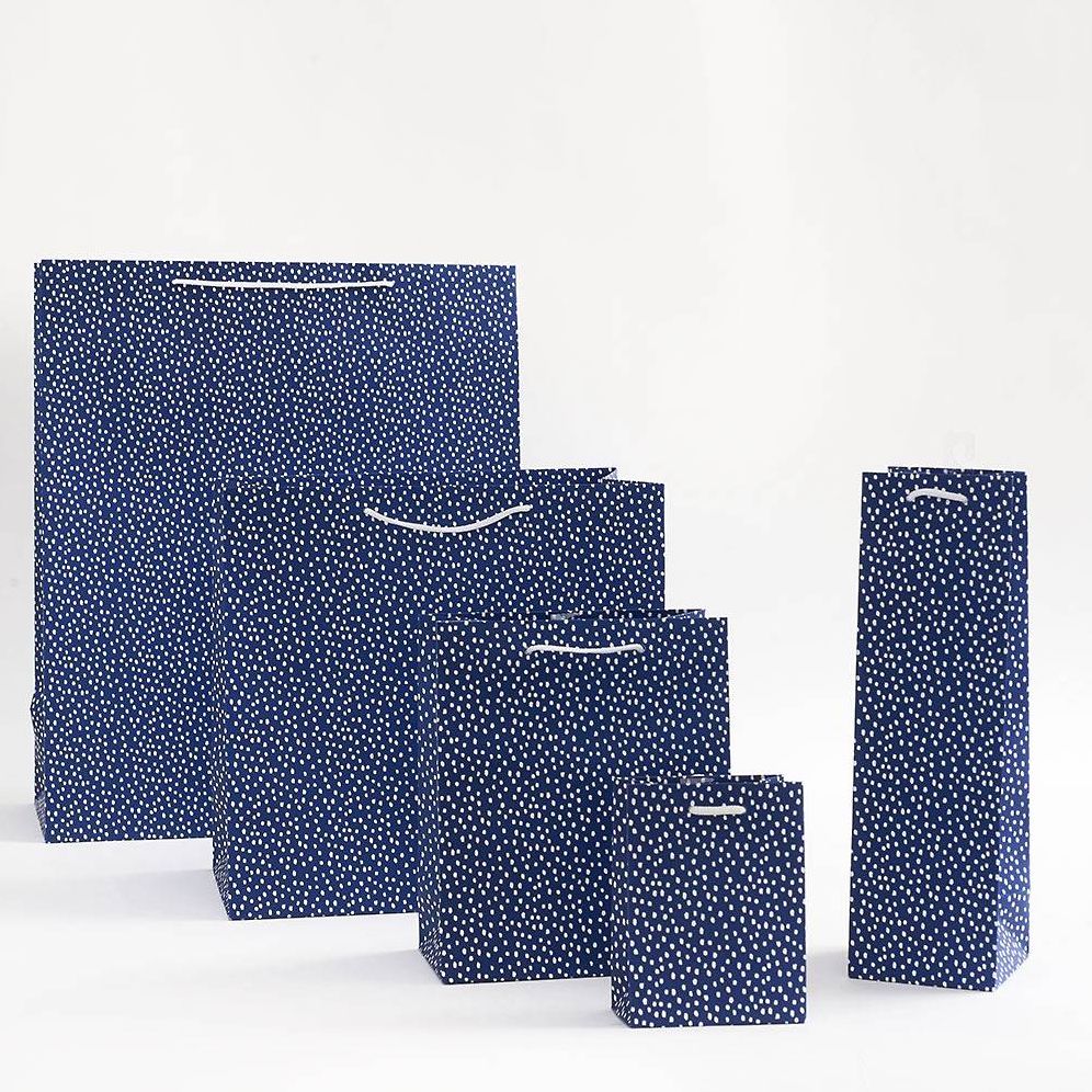 Navy Flurry Wine Bag