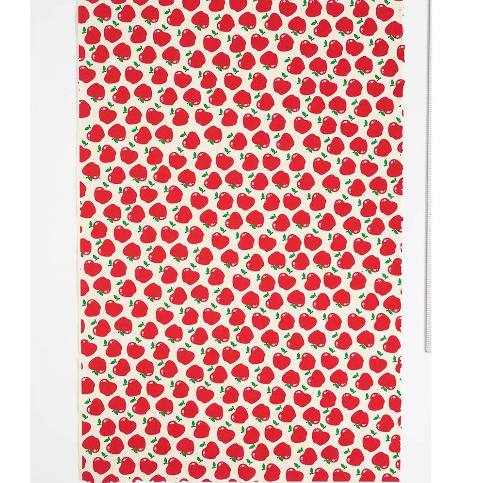Red Apples on Cream Handmade Paper
