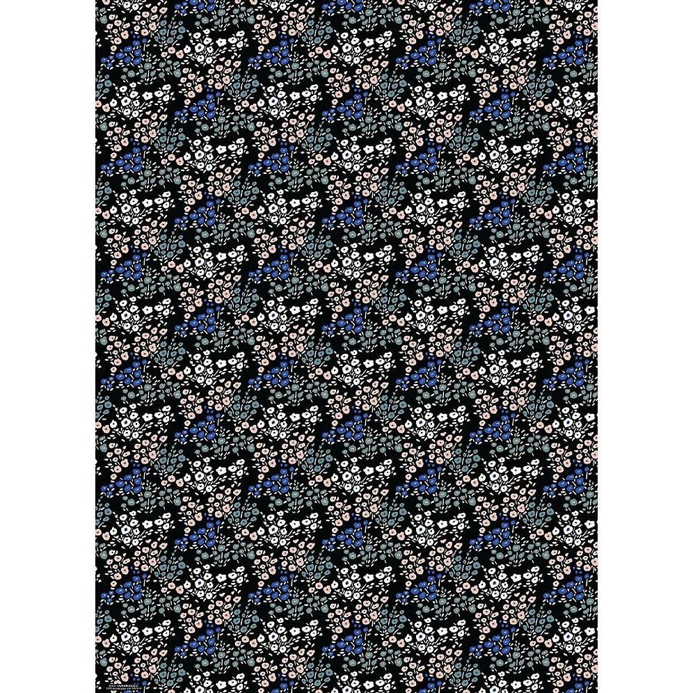 Ditsy Floral On Black Wrapping Paper