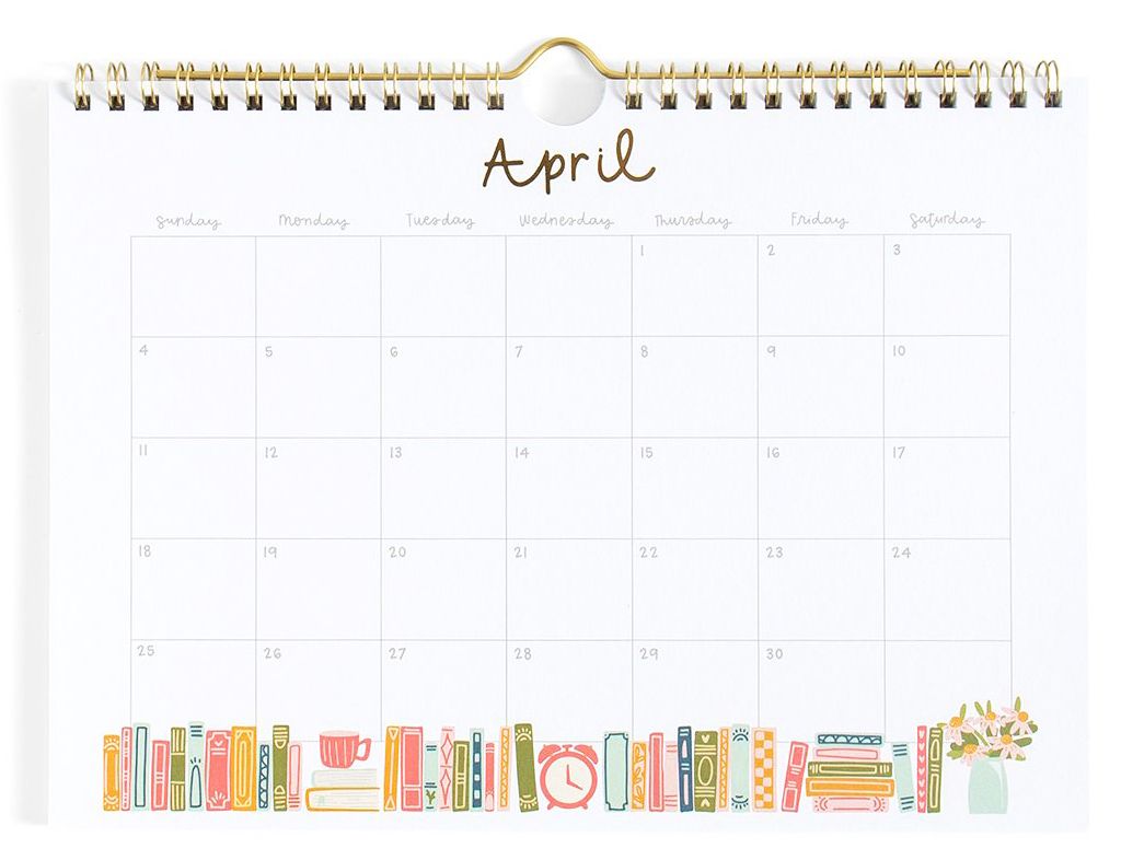 2027 Book Lover's Spiral Wall Calendar