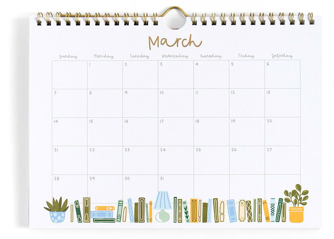 2027 Book Lover's Spiral Wall Calendar