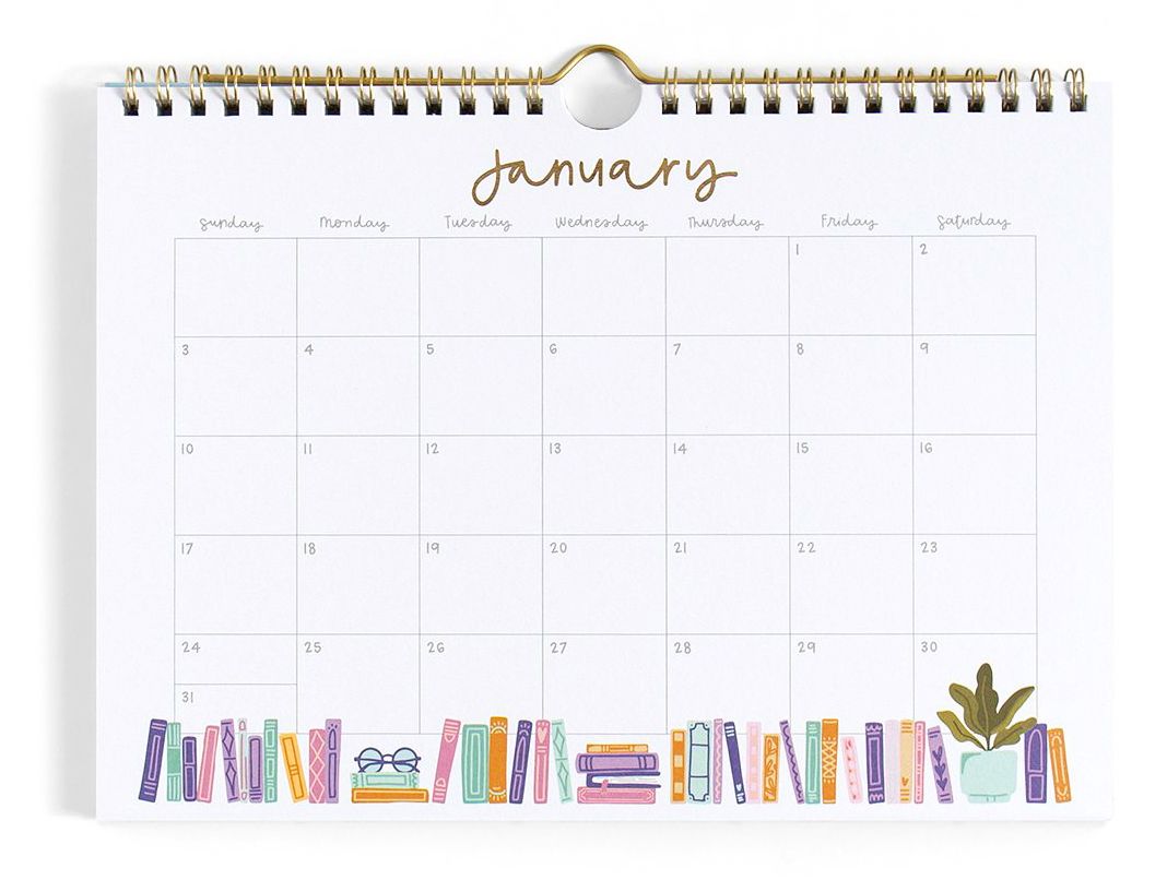 2027 Book Lover's Spiral Wall Calendar