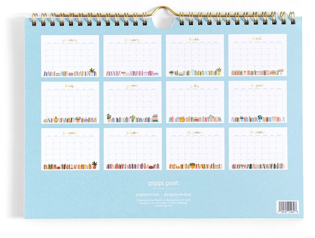 2027 Book Lover's Spiral Wall Calendar