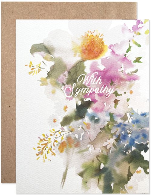 Water Color Floral Sympathy Card