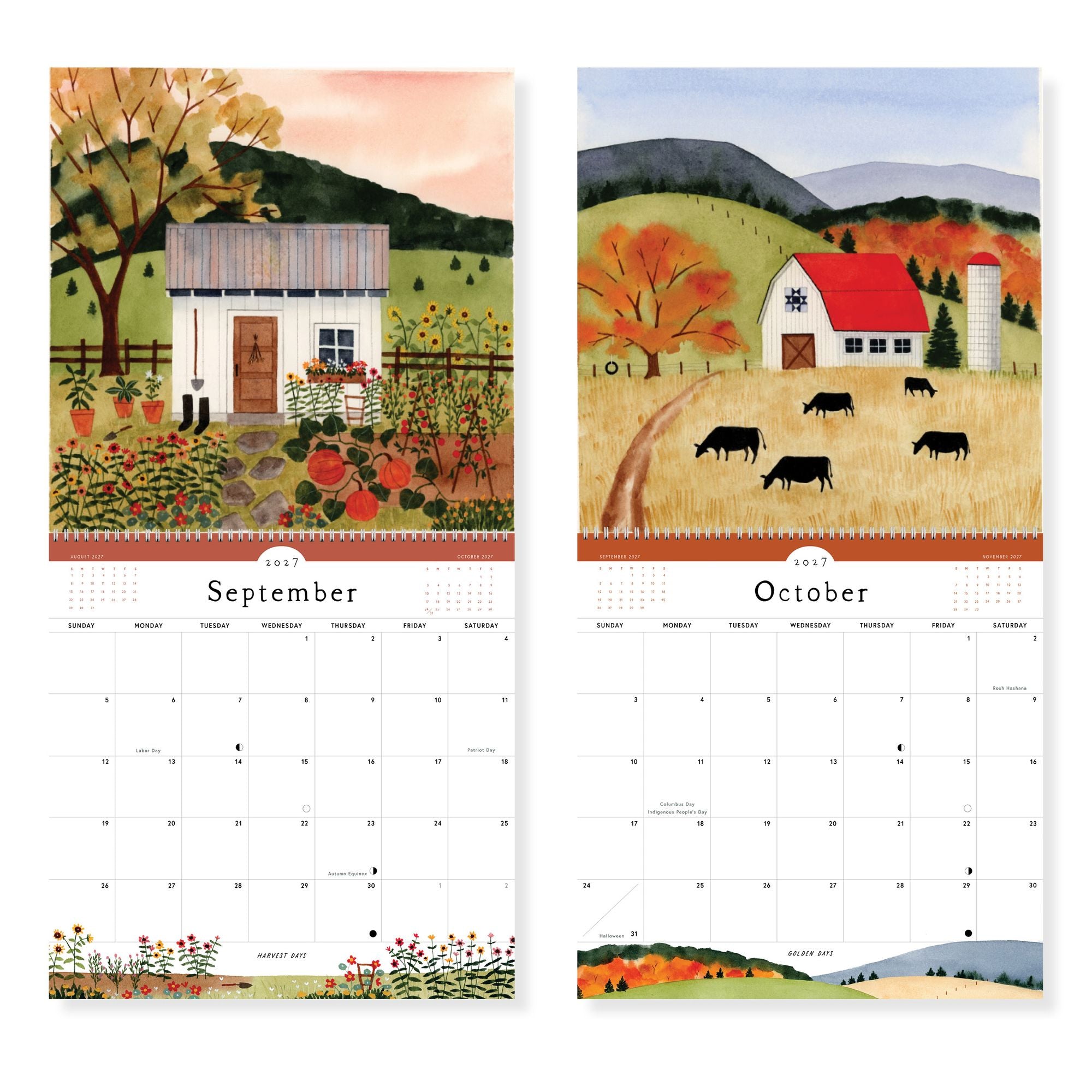 2027 Simple Days Watercolor Landscape Wall Calendar