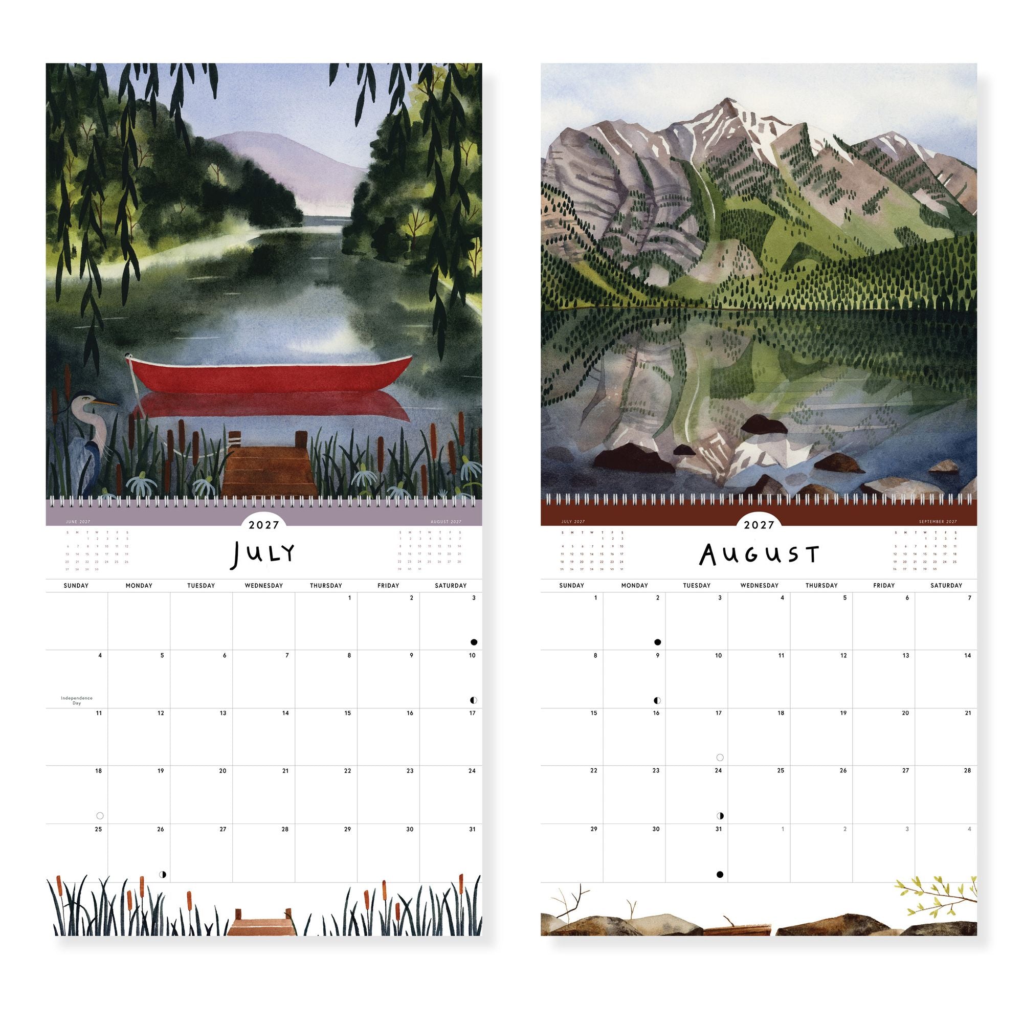 2027 Ode to Joy Watercolor Landscape Wall Calendar