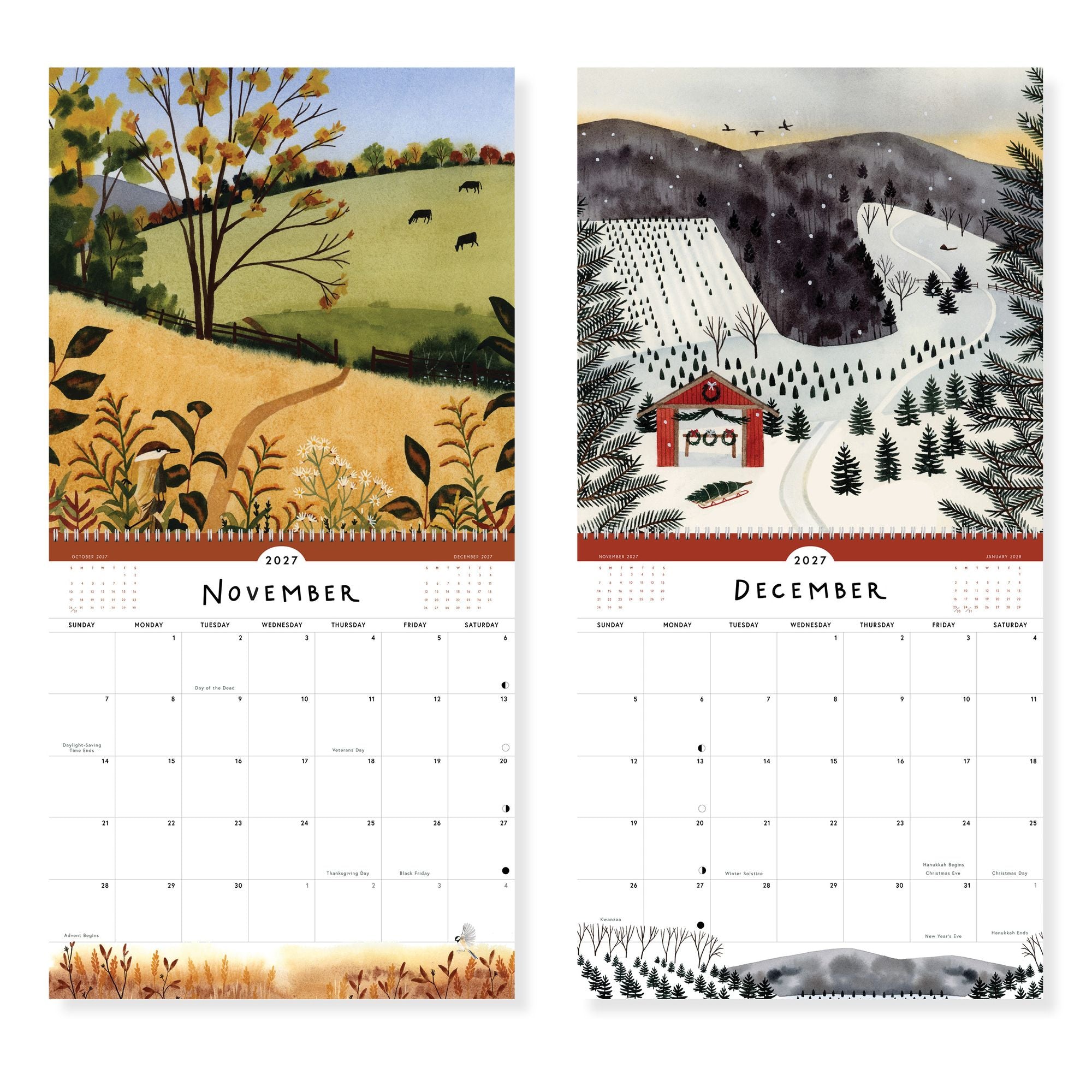2027 Ode to Joy Watercolor Landscape Wall Calendar