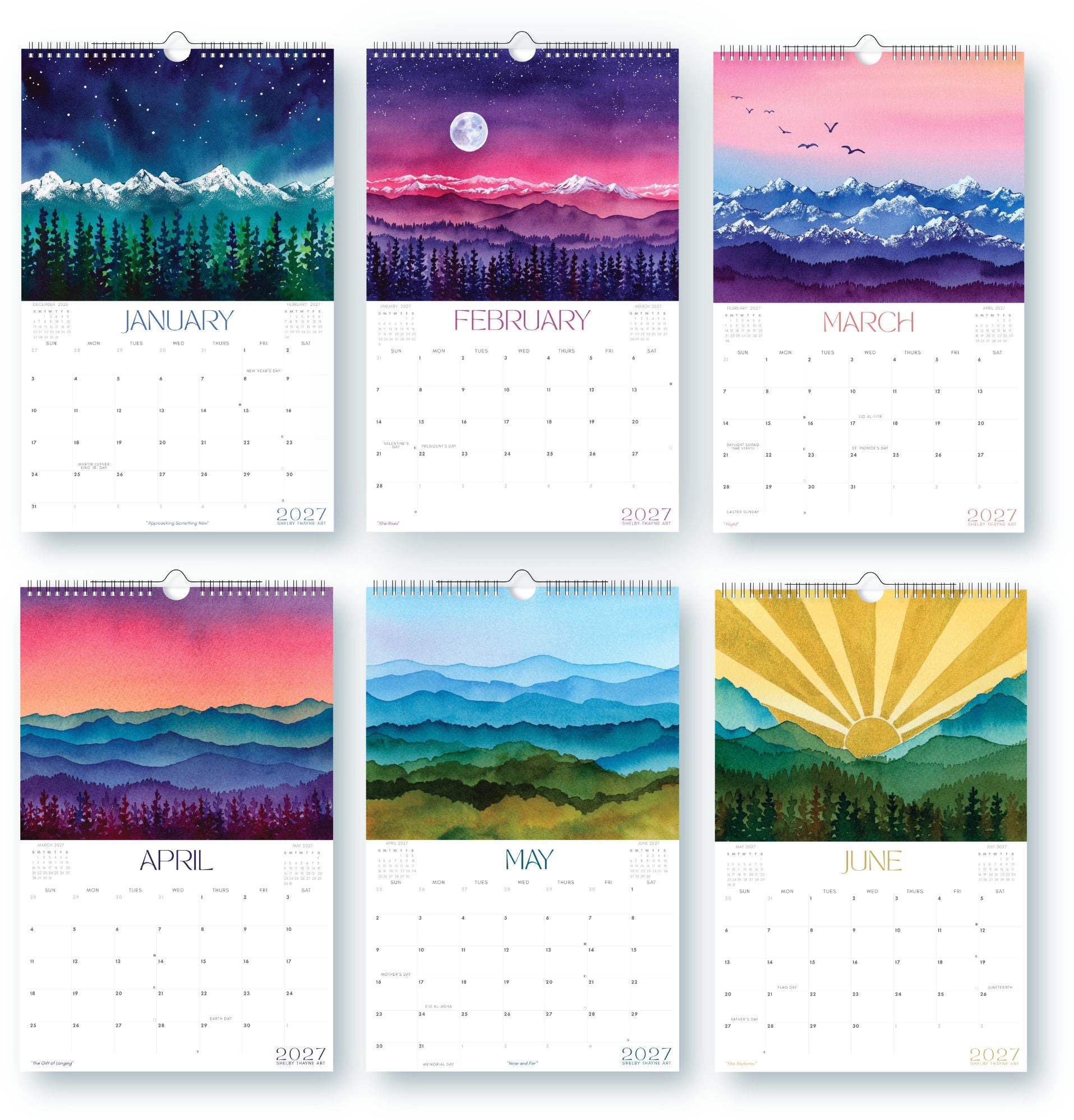 2027 Mountain Art Wall Calendar