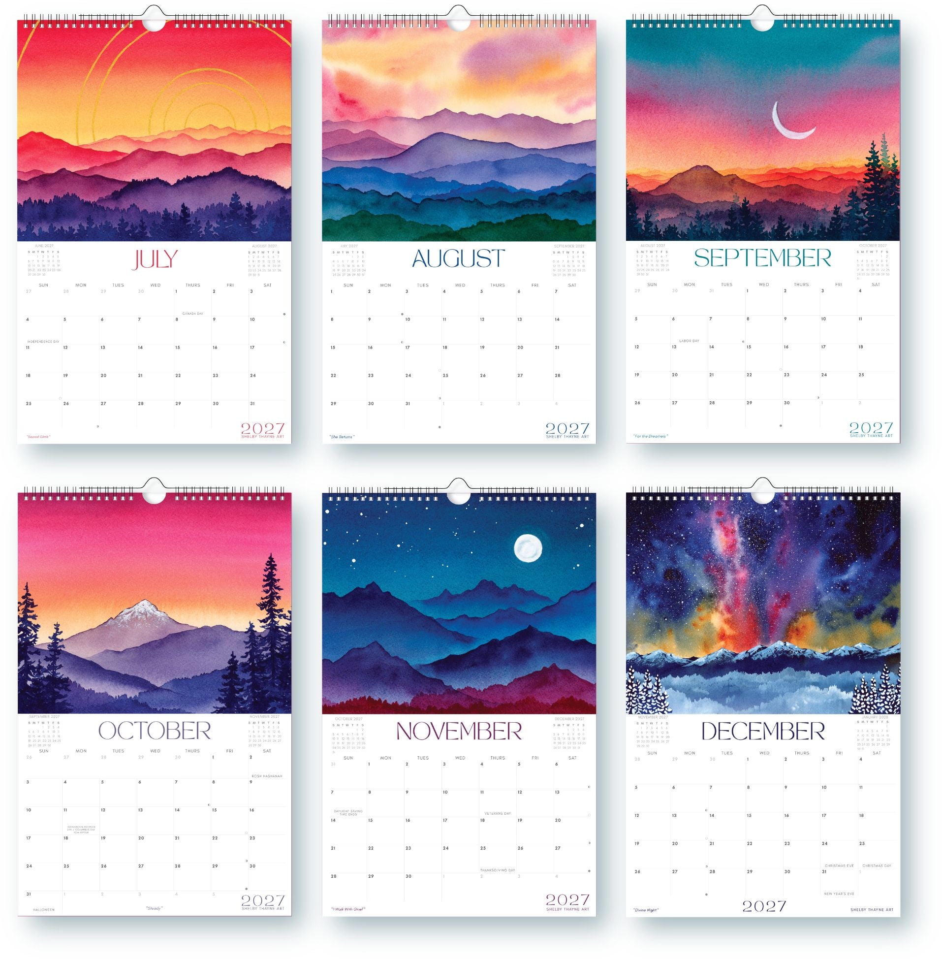 2027 Mountain Art Wall Calendar