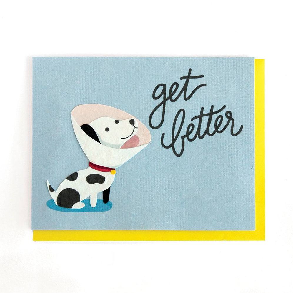 Dog Cone Get Well Card