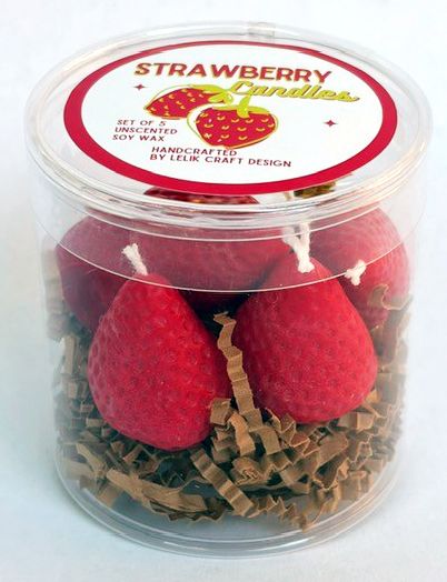 Strawberry Candles Set of 5