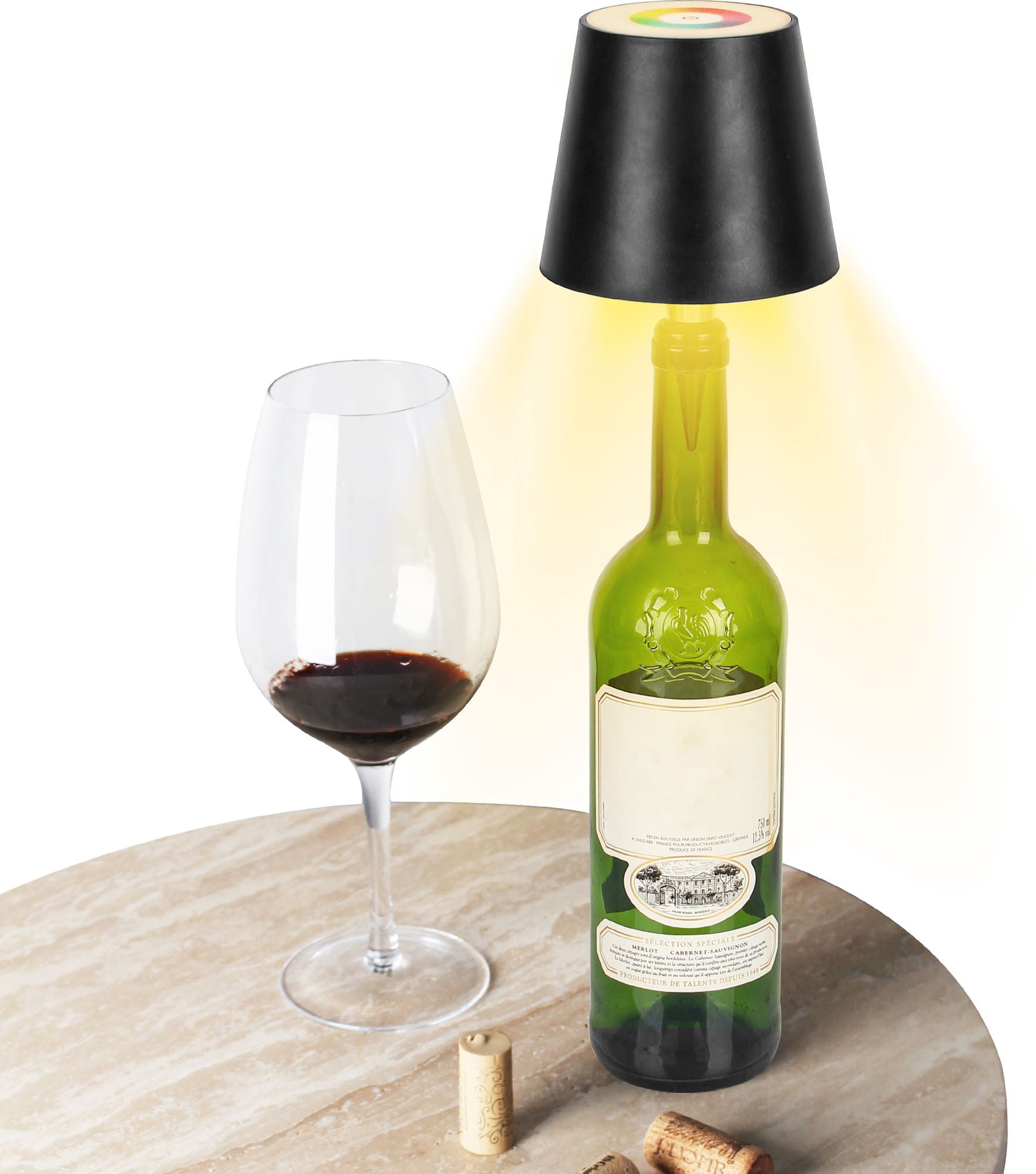 Wine Bottle Lamp with Wine Stopper | Paper Source