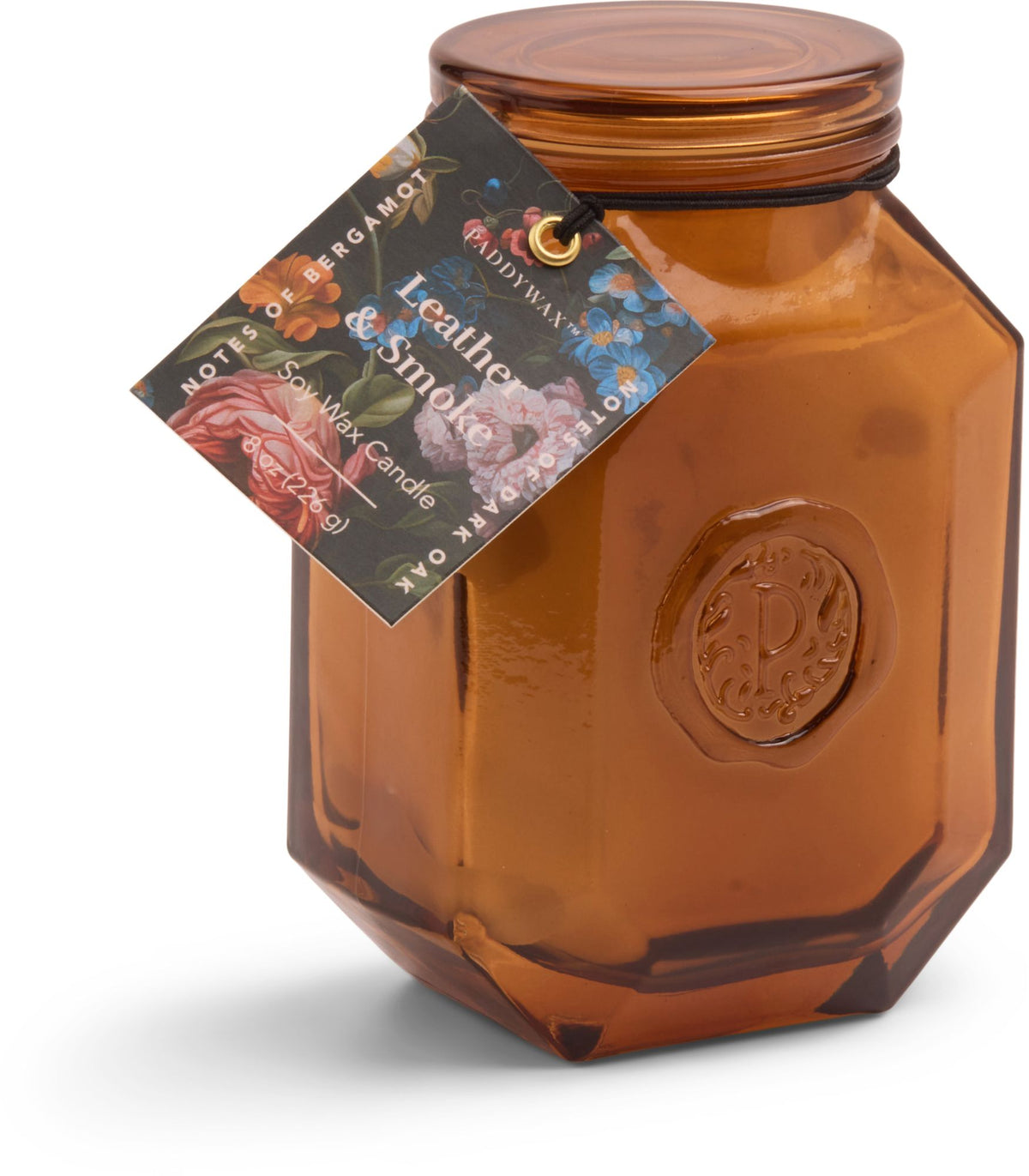Botanica Leather and Smoke Glass Candle 8 Oz