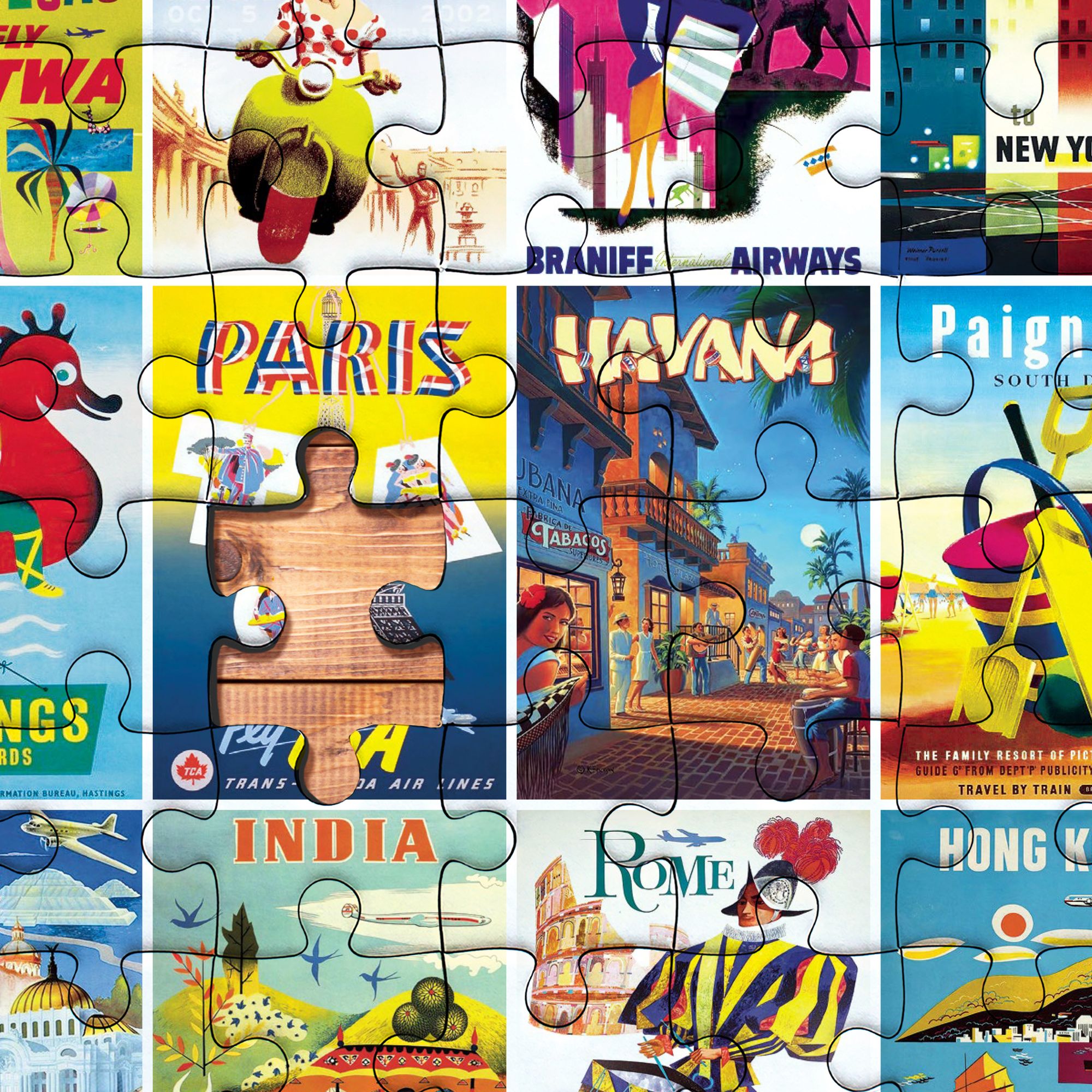 Travel Posters 1000-Piece Jigsaw Puzzle | Paper Source