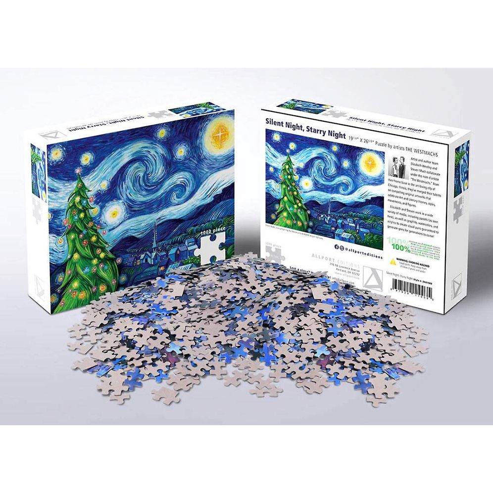 Silent Night, Starry Night 1000 piece Puzzle | Paper Source