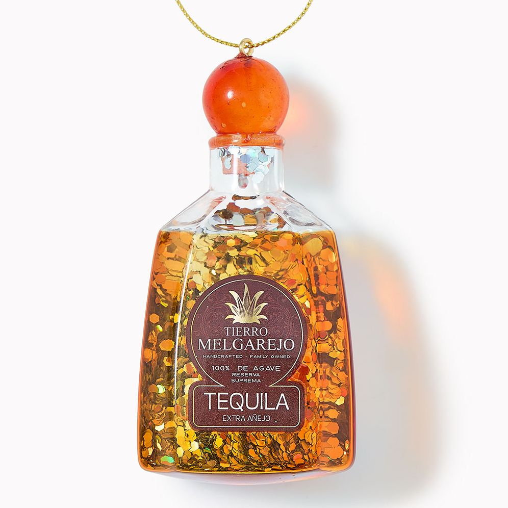 Tequila Bottle Glass Ornament