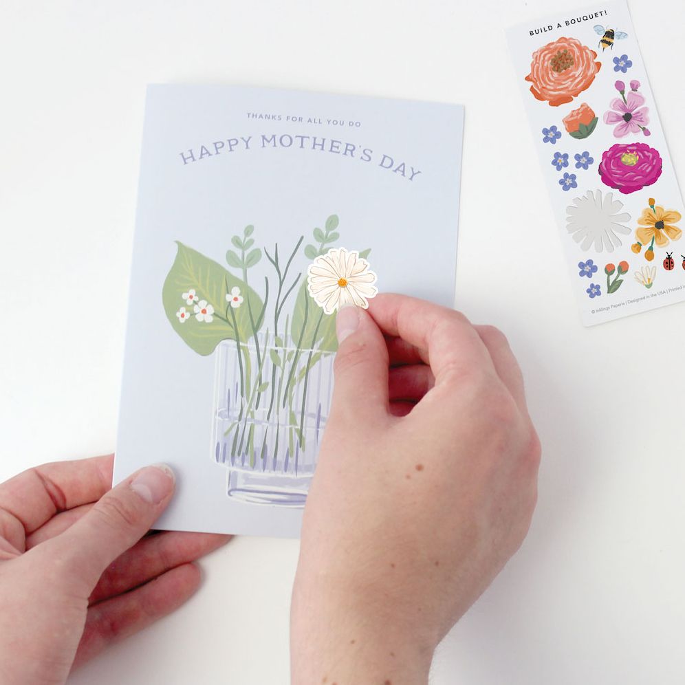 Mother's Day Bouquet Sticker Scene Card