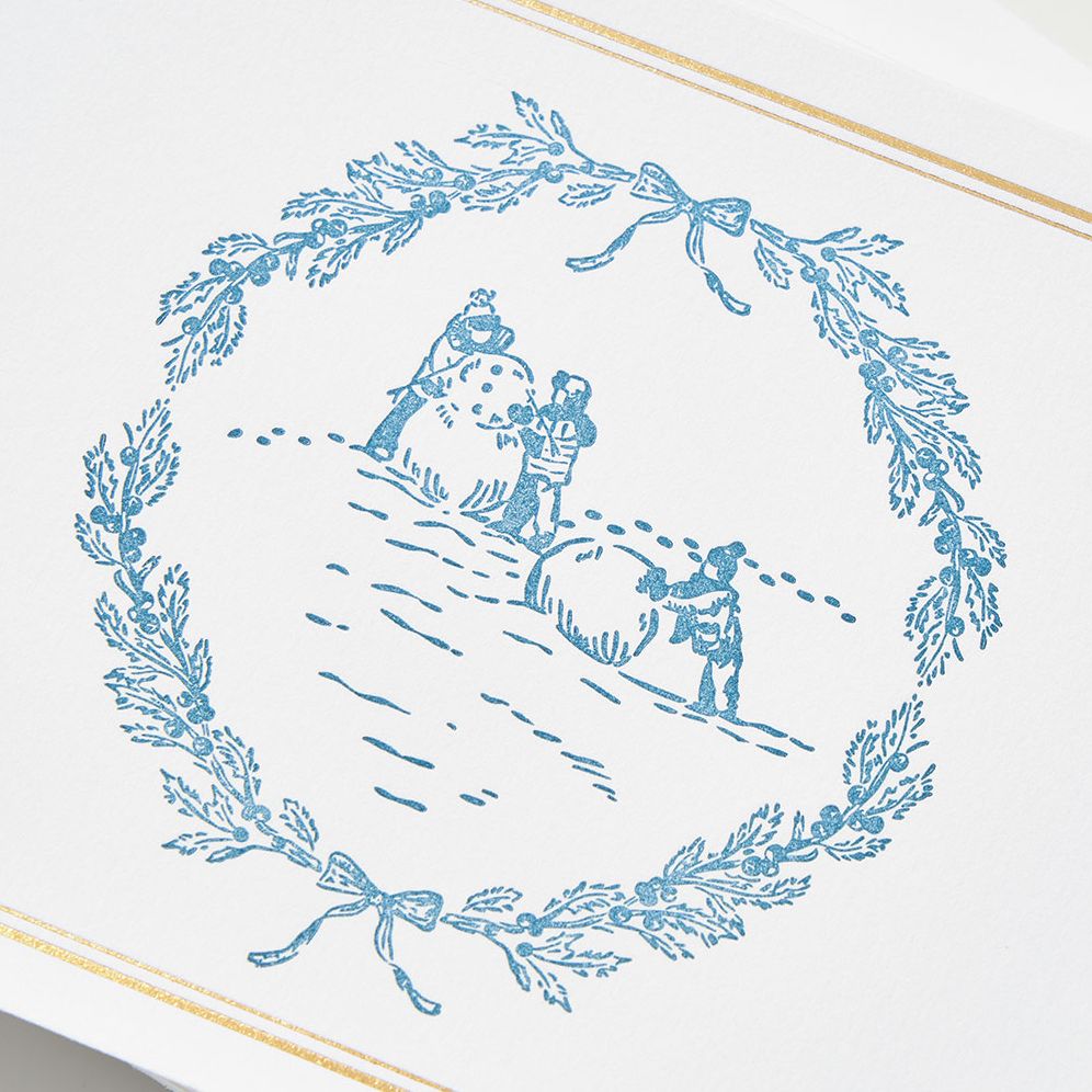 Winter Toile Letterpress Set of 10