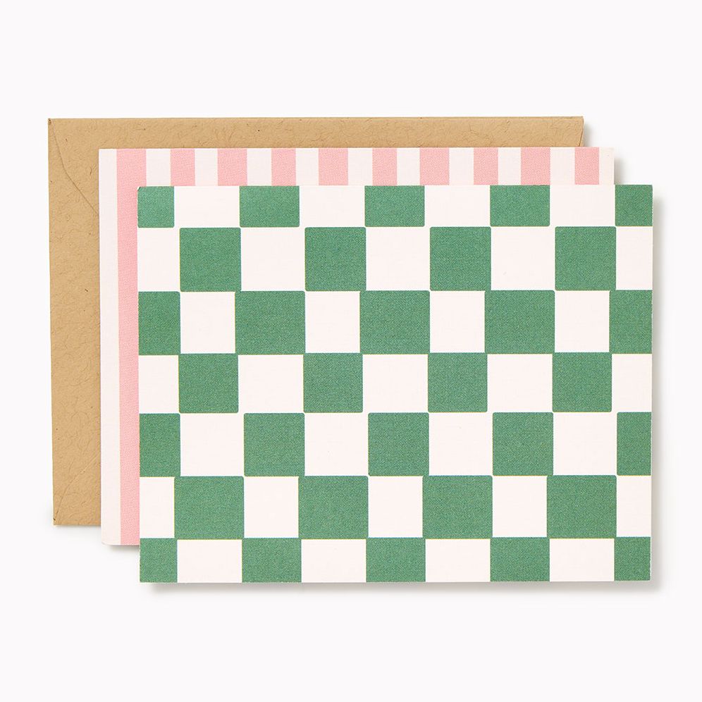 Assorted Checkered Stripe Correspondence Set of 10